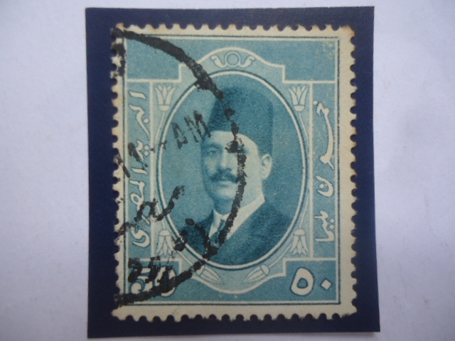 Rey Fuad I  de Egipto (1868-1936) Serie: Rey Fuad I- Sello 50 millieme Eg. Año 1923