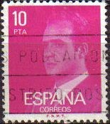 ESPAÑA 1977 2394 Sello Serie Basicas Rey Don Juan Carlos I 10p Usado