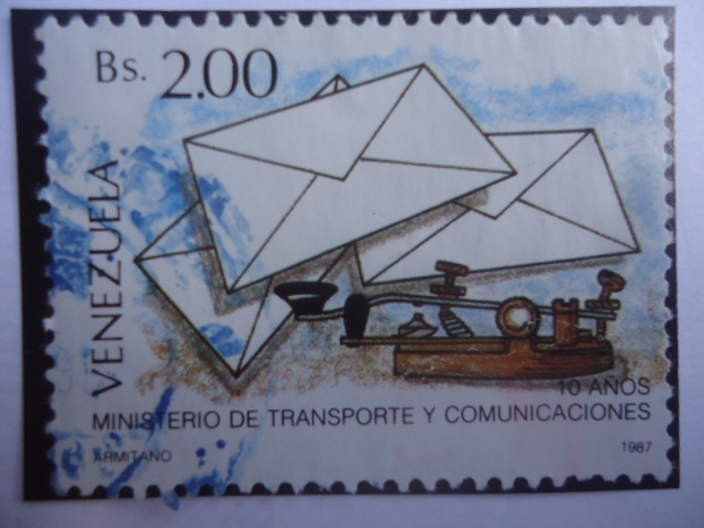 10 Años Ministerio de Transporte y Comunicaciones - Cartas y Telégrafo.  