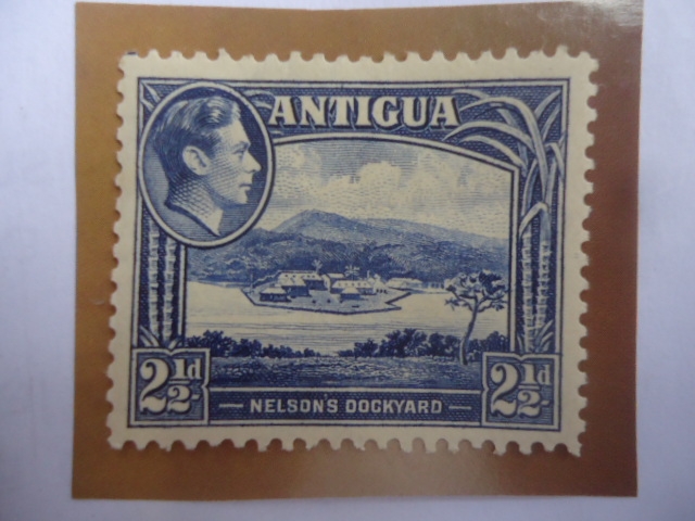 Isla Antigua - Puerto Nelson´s Dockyard- Isla Bermuda en Antigua y Bermuda - Sello de 2,1/2 Penique 