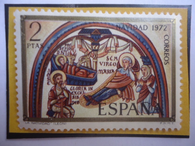 Ed:Es 2115- Navidad 72- Pintura en la Basílica de San Isidro- León
