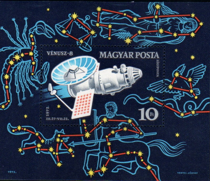 Sonda Venus 8, fondo constelaciones del Zodiaco