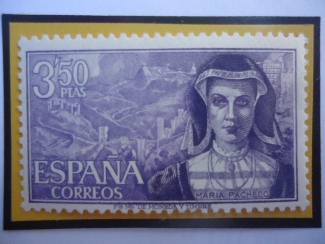Ed:Es 1866- María Pacheco (1496-1531) - Serie: Personajes famosos (1968)