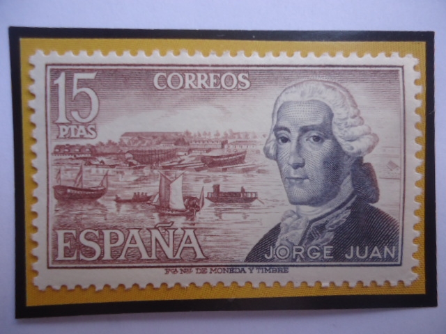 Ed:Es 2182- Jorge Juan y Santacilia (1713-1773)-Científico e Ing. Naval - Serie: Personajes Famosos 