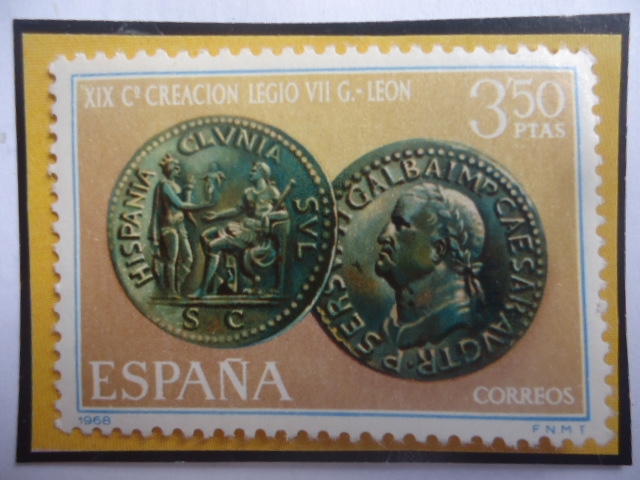 Ed:1873- C°Creacion Legio VI G.-Leon-Monedas del Emperador Servio Sulpicio Galba (3 a.C-69 d.C).