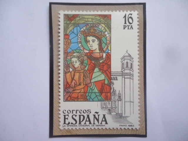 Ed:2722- Vitral - La Epifanía. Catedral de Gerona  del Siglo XI.