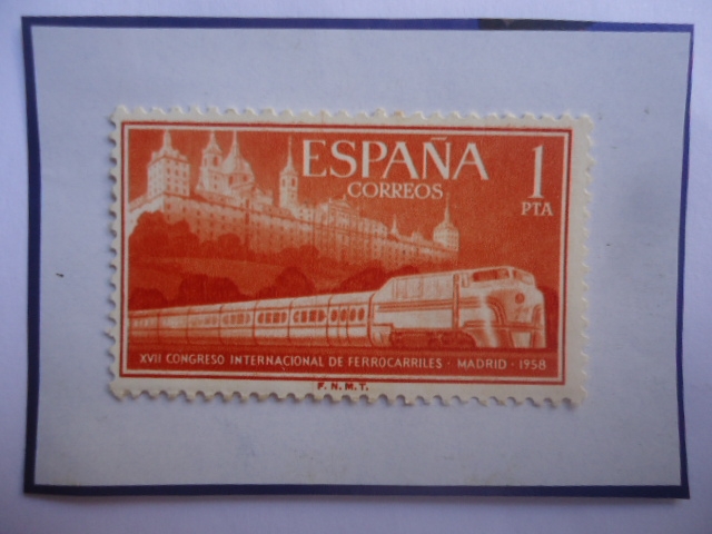 Ed:1235-XVII Congreso Internacional de Ferrocarriles-Madrid 1958-Monast. de Sn.Lorenzo de El Escoria