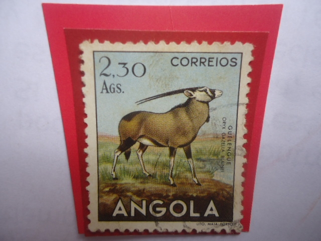Guelengue (Oryx Gazella Blainei) - Serie: Fauna Africana - Sello de 2,30 Angolar.