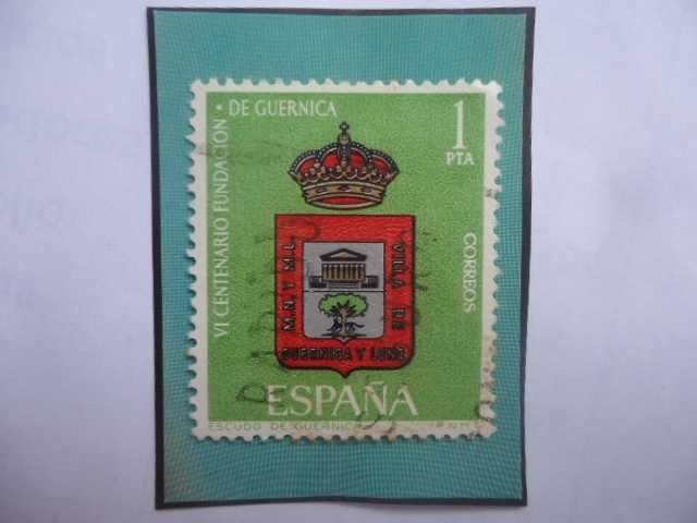 Ed:1721-VI Centenario Fundación de Guernica (1366-1966)-Escudo de Armas de Guernica (Vizcaya)