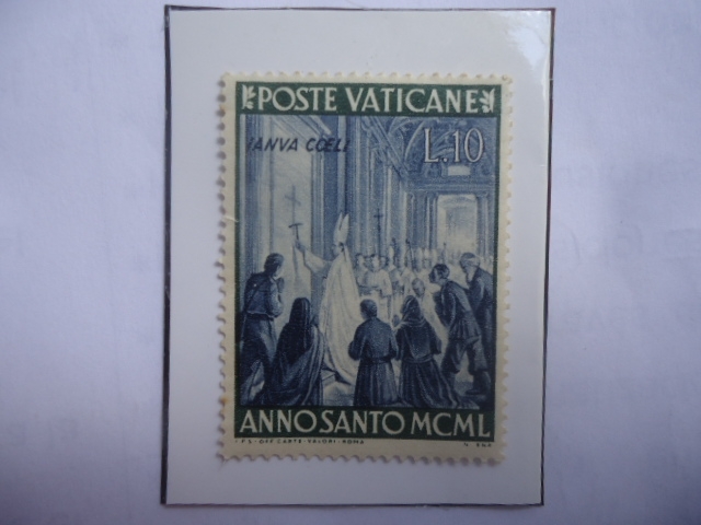 Anno Santo 1950- Papa Pio XII habriendo Puerta Santa Basílica de San Pedro-Vaticano.