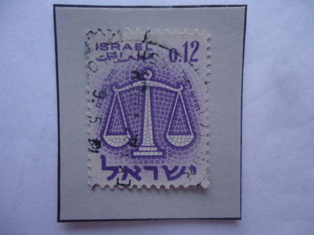 LIBRA- Serie: Signos Zodiacales - Sello de 0,12 Lira Israelí, Año 1961