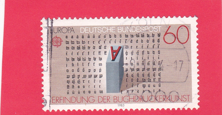 EUROPA CEPT-Letras de tipo moderno y Gutenberg
