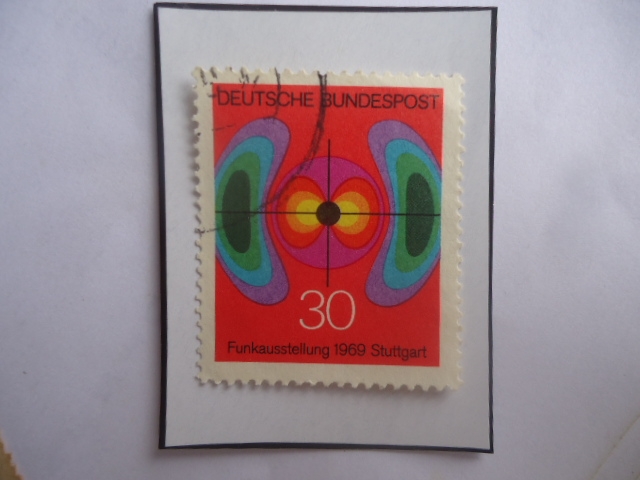 Funkausstellug 1969 Stuttgart- Campo Electromagnético-Sello emitido para dar a conocer la exposición