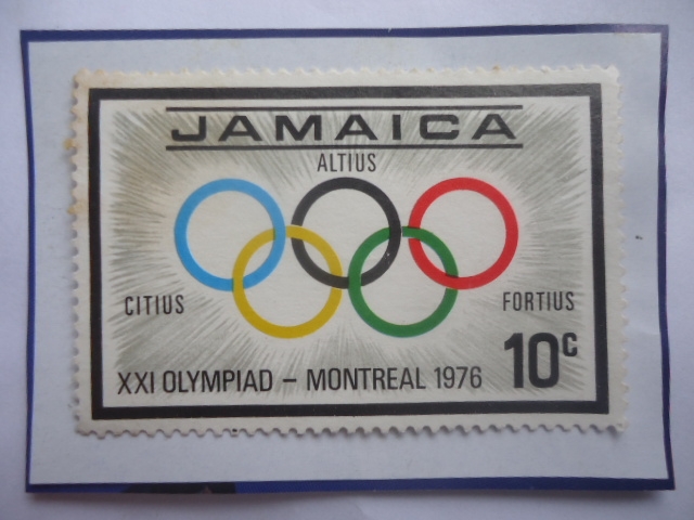 XXI Olympiad- Montreal 1976- Citius-Altius-Fortius (Más Rápido- Más Fuerte - Más Alto) - Emblema.