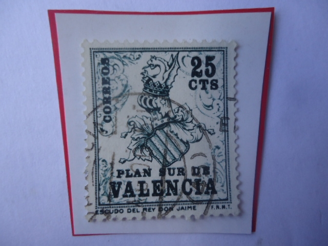 Ed:Es-Val.1-Plan Sur de Valencia-Rey Jaime I de Aragón (1208-1276)- Escudo de Arma- Serie Valencia