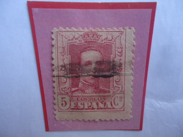 Ed:Es 312- King Alfonso XIII-1922-(Con N°B347.564 de Control en el Dorso de la Estampilla)