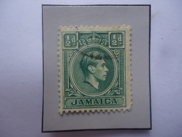 King George VI - Sello de 1/2d- Penique Jamaicano, año 1938