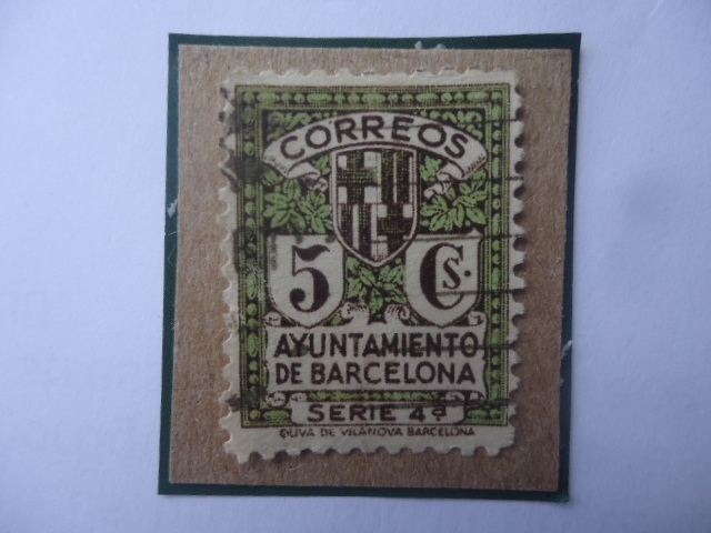 Ed:BA9-Ayuntamiento de Barcelona -Escudo de Arma- Serie 4A - Serie: Ayuntamiento de Barcelona 1932, 