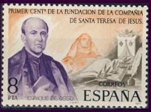 ESPAÑA 1977 2416 Sello Nuevo Centenario de la fundación de la Compañía de Santa Teresa de Jesús Enri