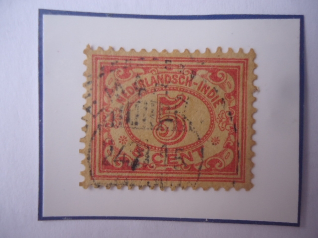 Nederlandsch Indie - Tipo ¨Vurthein¨Sello de 5 Cent. Indias Holandesas Año 1912