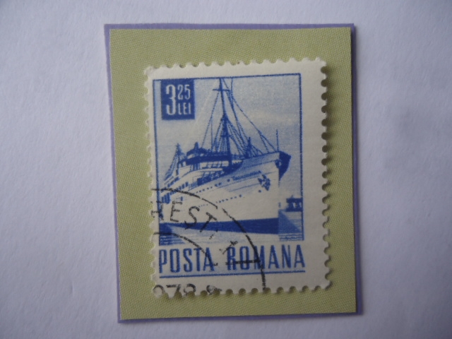 Barco de Pasajeros Transilvania- Sello de 3,25 lei Rumano, año 1971