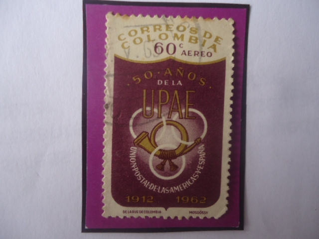 50°Años de la UPAE (1912-1962) Unión Posta de las Américas y España-Emblema