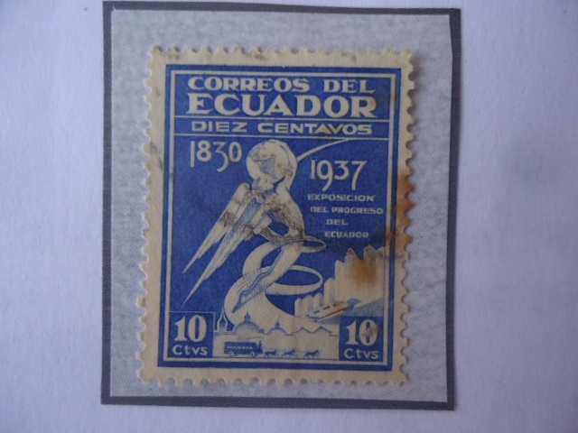 Exposición del Progreso del Ecuador-1830-1937 - Emblema.