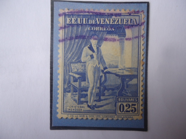 Cristóbal Mendoza (1772-1829)-Cent. de su Muerte (129-1939)-1er.Presidente Rep. Venezuela (1811)
