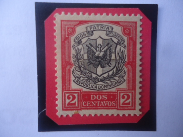 Escudo de Armas - Sello de 2 Ctvs. Dominicanos, año 1911.