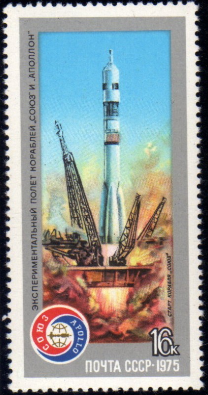 Encuentro espacial Apolo-Soyuz despegue Soyuz