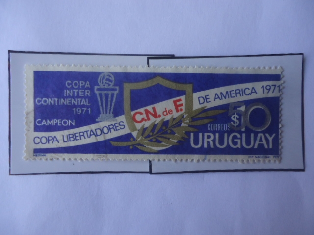 Copa Intercontinental 1971- Copa Libertadores de América 1971- Emblema- Sello sobretasa de 50 sobre 