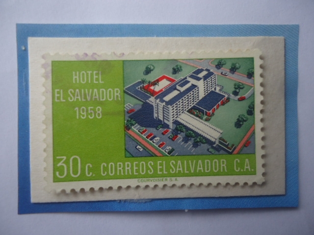 Hotel El Salvador, 1961-Vista aérea, Sello de 30 Céntimos-Correo El Salvador S.A.