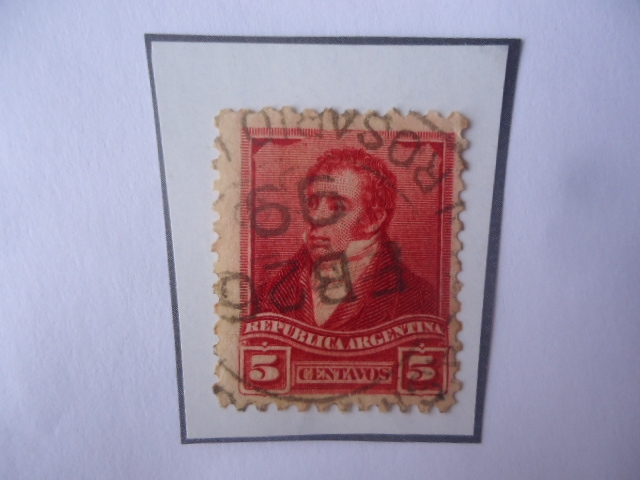Bernardino Rivadavia (1780-1845)-Presidente (1824/27)- Serie:Personalidades- Sello Rojo Carmín de 5 
