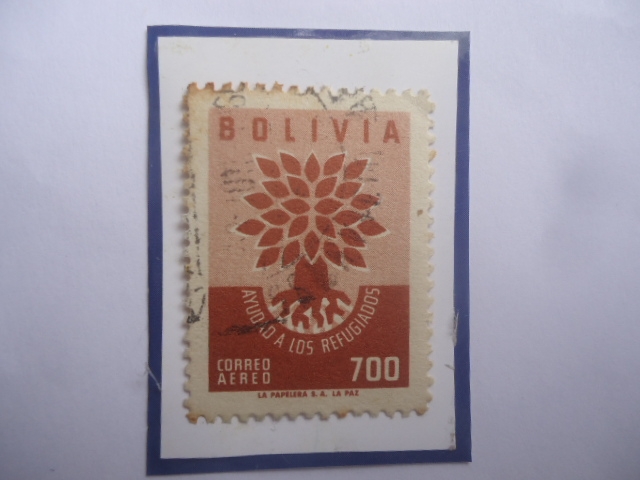 Año Mundial de los Refugiados- Emblema- Sello de 700 Bolivianos de Bolivia, año 1960