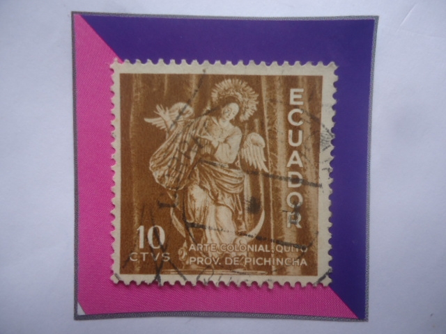 Arte Colonial. Quito- Serie: Virgen de Quito- Sello de 10 Ctvs. Año 1959.