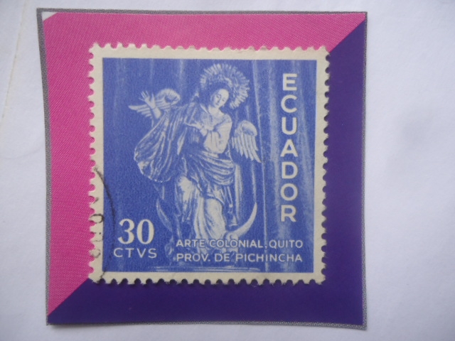 Arte Colonial. Quito- Serie: Virgen de Quito- Sello de 30 Ctvs. Año 1959.
