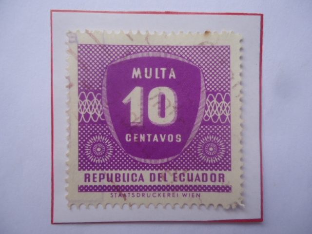 Multa 10 Centavos- Postage Due 1958- Sello de 10 Ctvs. Año 1958