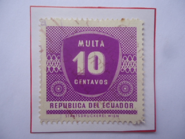 Multa 10 Centavos- Postage Due 1958- Sello de 10 Ctvs. Año 1958