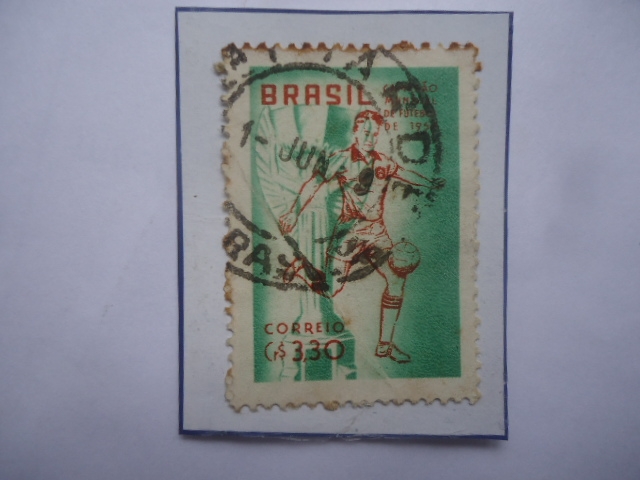Campeonato Mundial de Football- Sello de 3,30 Cruzeiros, año 1959.ll 1959