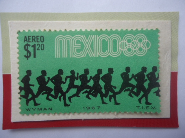 Carrera de Larga Distancia - Serie: Juego Olímpicos  de Verano 1968- Ciudad de México (IV)- Sello de