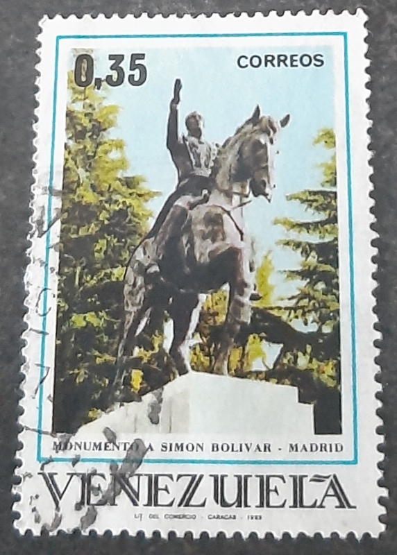 Bolívar en España. Estatua de Bolivar en Madrid