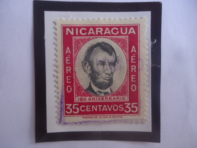 Abraham Lincoln (1809-1865)-150°Aniversario de su Nacimiento (1809-1959)-Sello de 35 Ctvos.Año 1960.