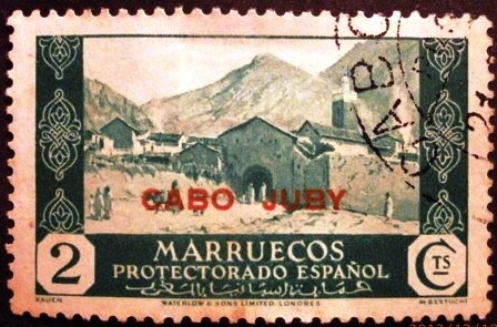Cabo Juby. Sellos de Marruecos. Habilitados