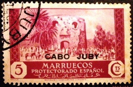 Cabo Juby. Sellos de Marruecos. Habilitados