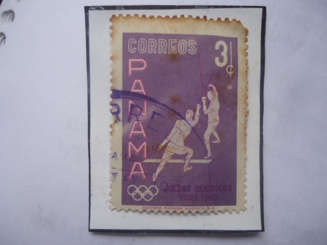 Esgrima -Juegos Olímpicos - Roma 1960- sello de 3 céntimos Año 1960.