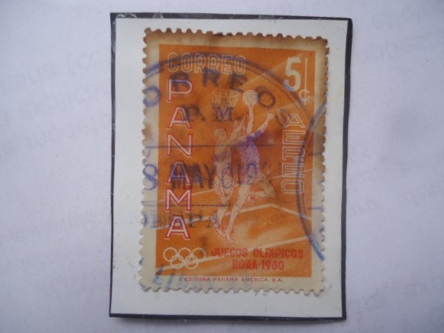 Baloncesto - Juegos Olímpicos Roma 1960- Sello de 5 Céntimos año1960.