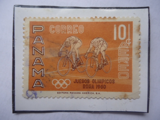 Ciclismo - Juegos Olímpicos Roma 1960  Sellio de 10 Céntimos, año 1960