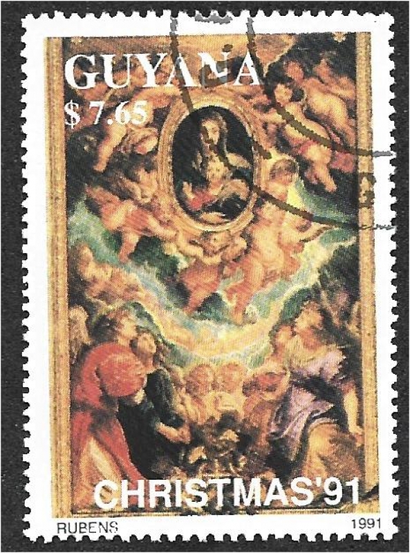 Navidad de 1991, Virgen y el niño con ángeles, de Rubens