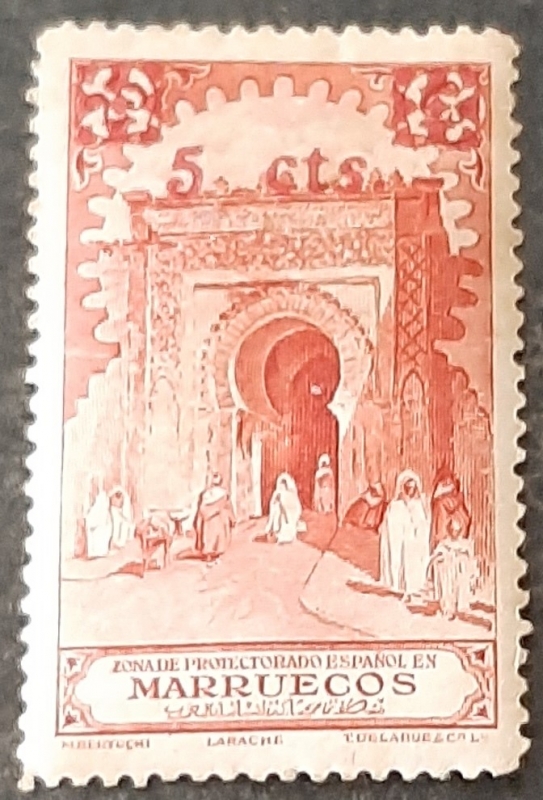 Marruecos español. Sellos de 1928. Habilitados. Larache