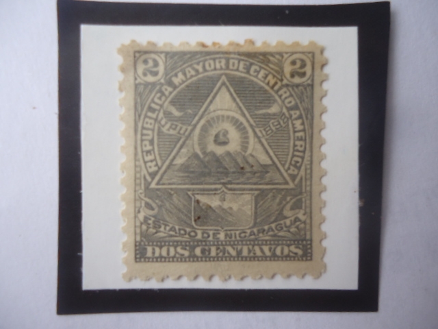 U.P.U.1898-Republica Mayor de Centro América-Estado de Nicaragua-Escudo de Armas.